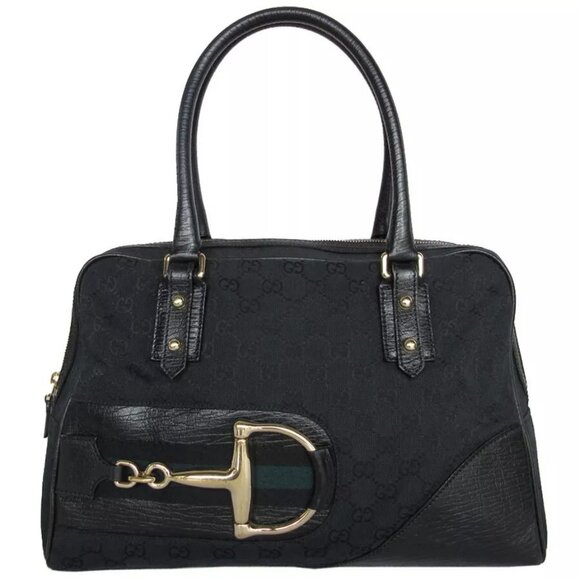 Auth GUCCI GG Canvas Handbag black canvas/leather - Picture 1 of 15